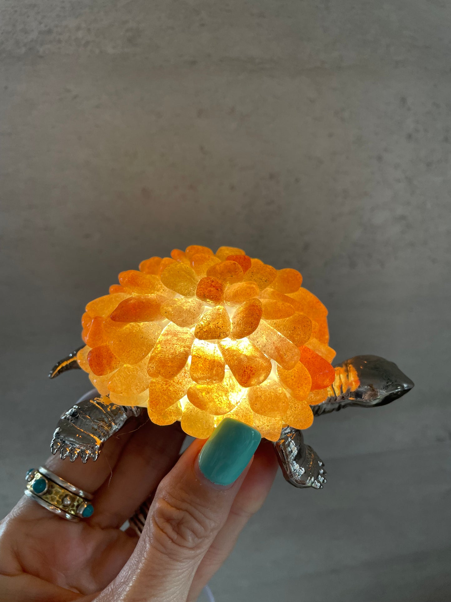 Tortoise Led Lamp ~ Strawberry Quartz