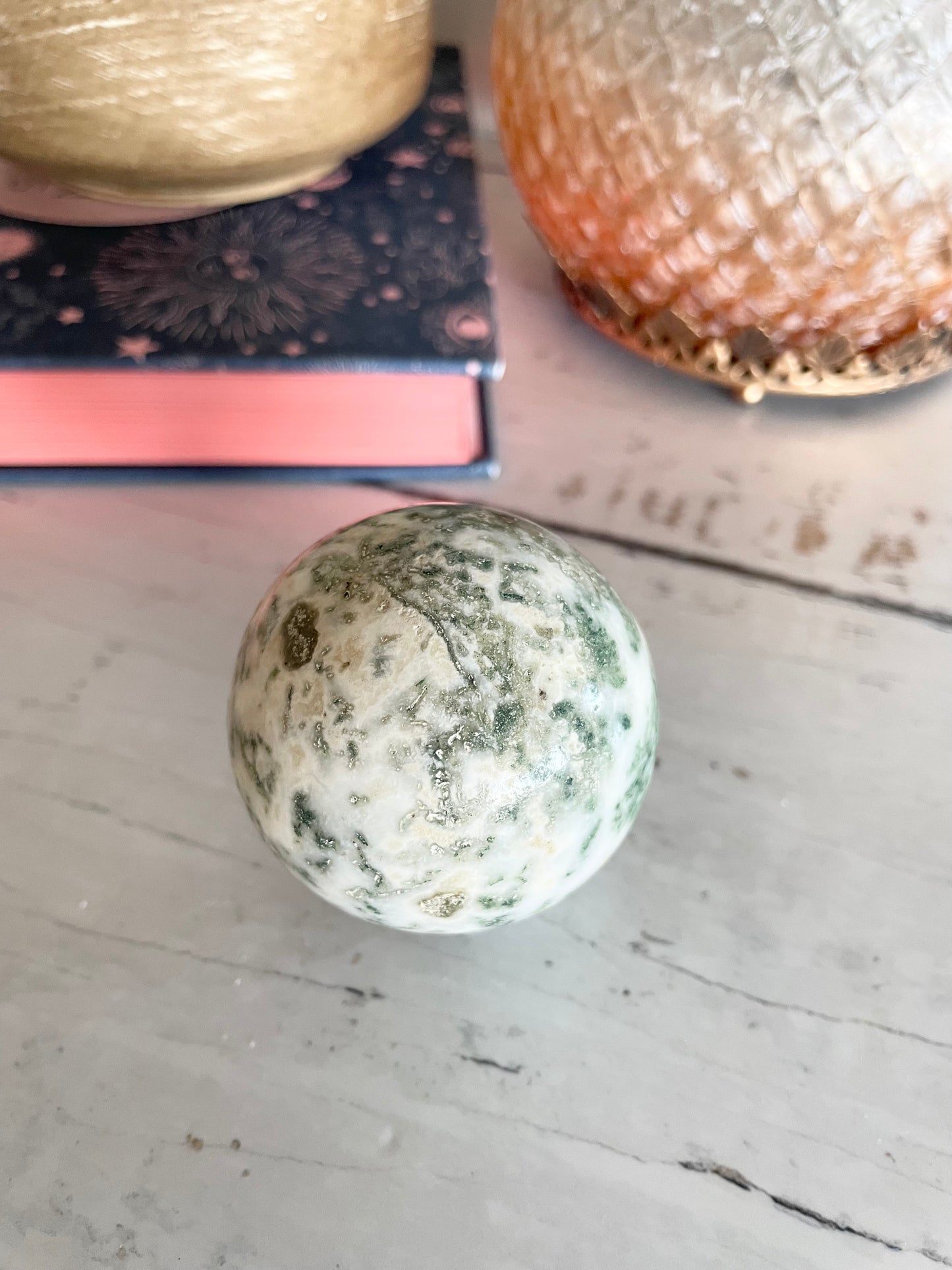 Tree Agate Sphere Includes Holder