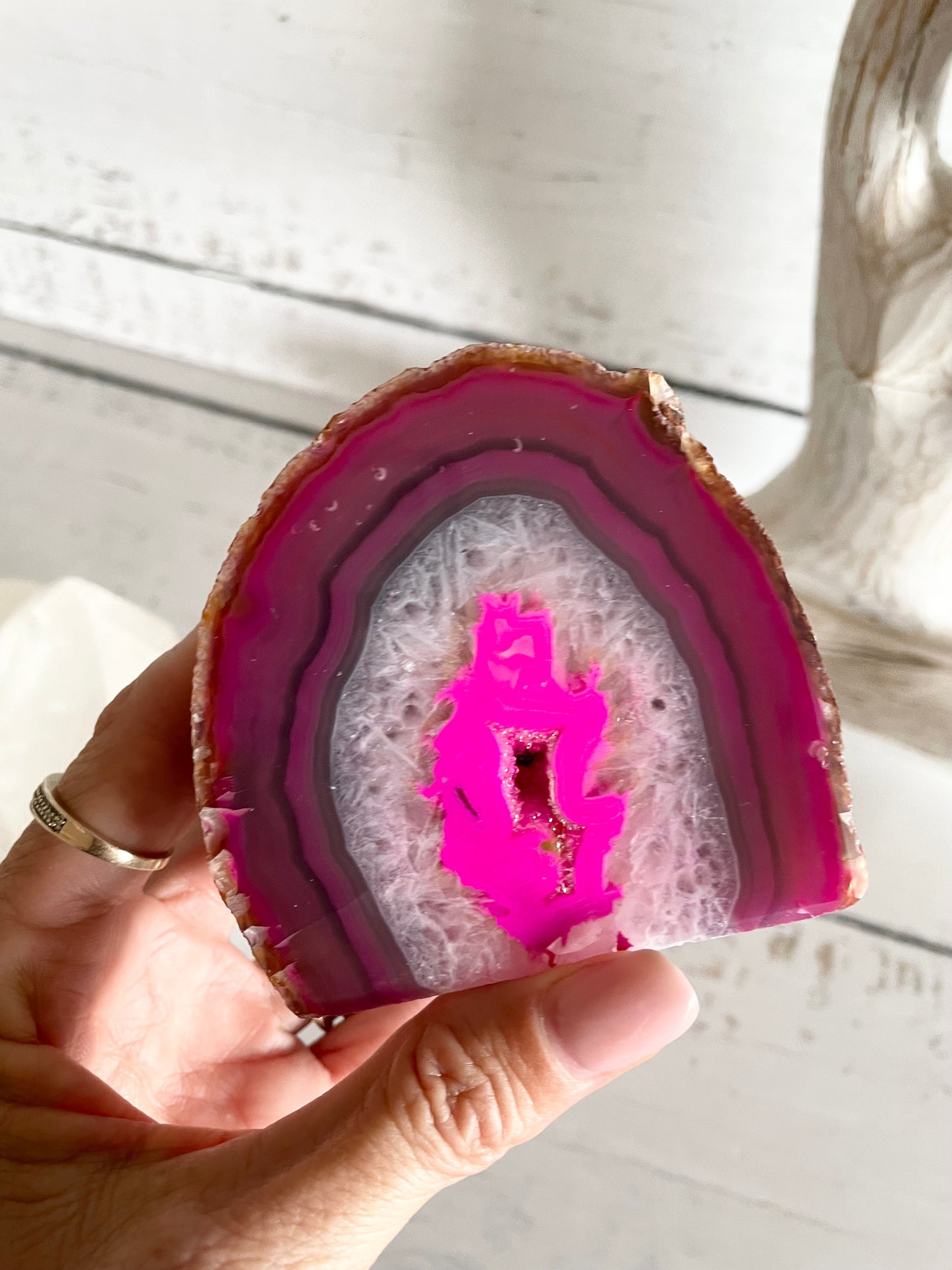 Agate Druzy Geode ~ Pink