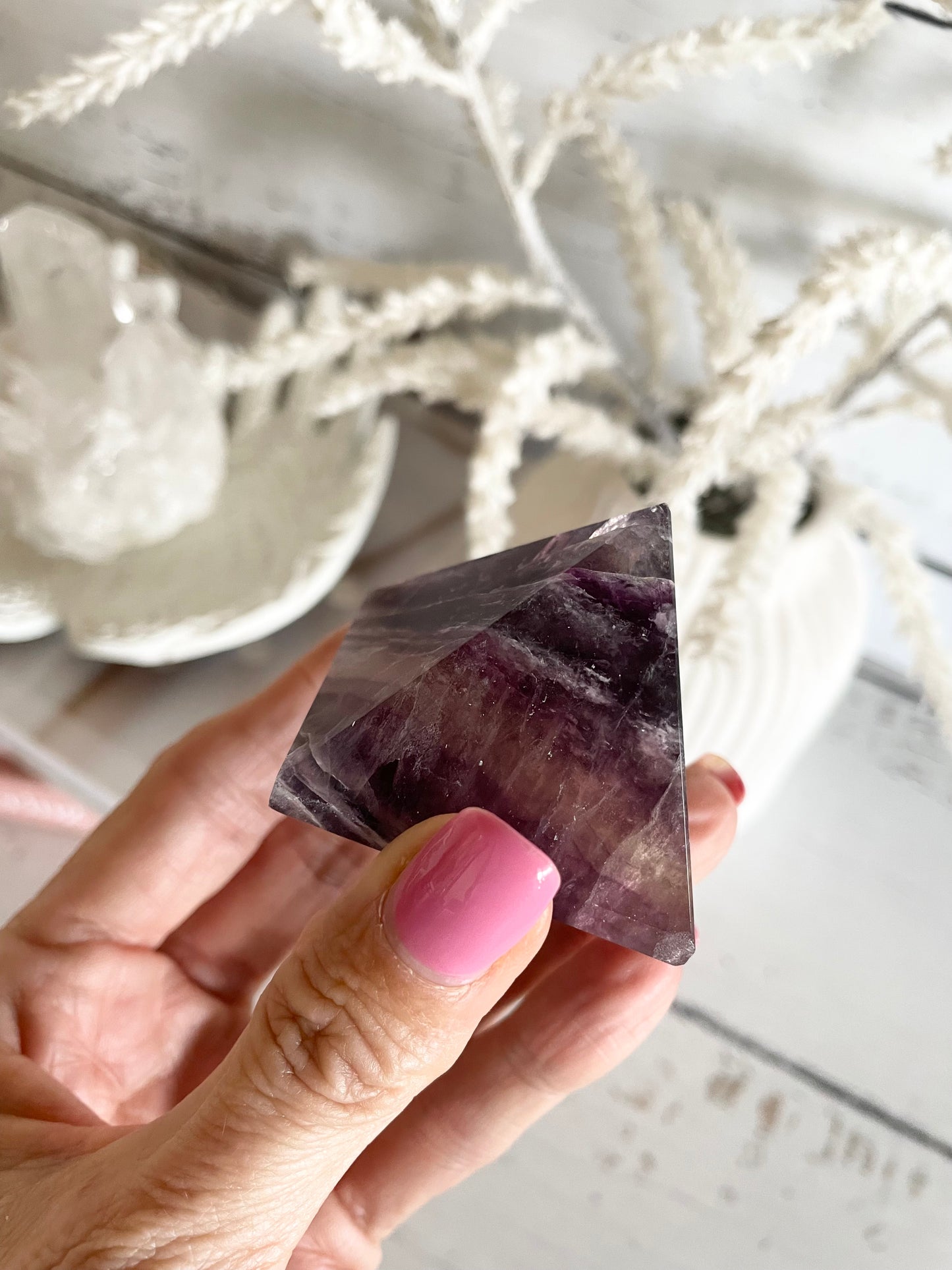 Rainbow Fluorite Pyramid