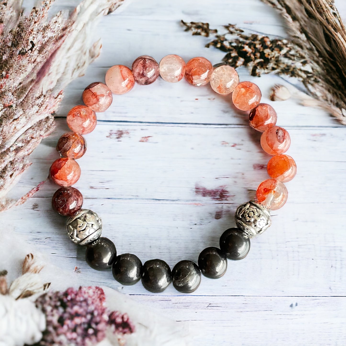 Shungite & Fire Quartz Healing Bracelet ~ VISION