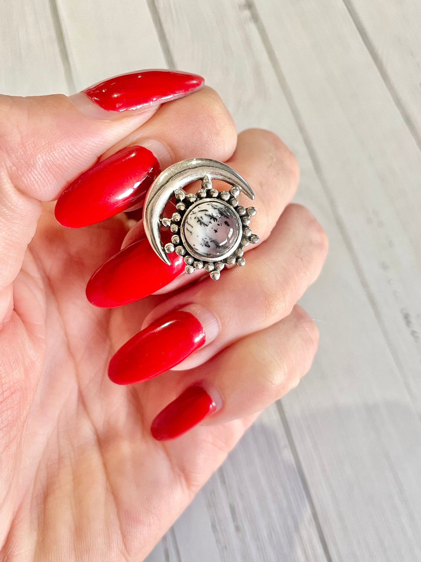 Dendritic Agate Ring ~ size 6