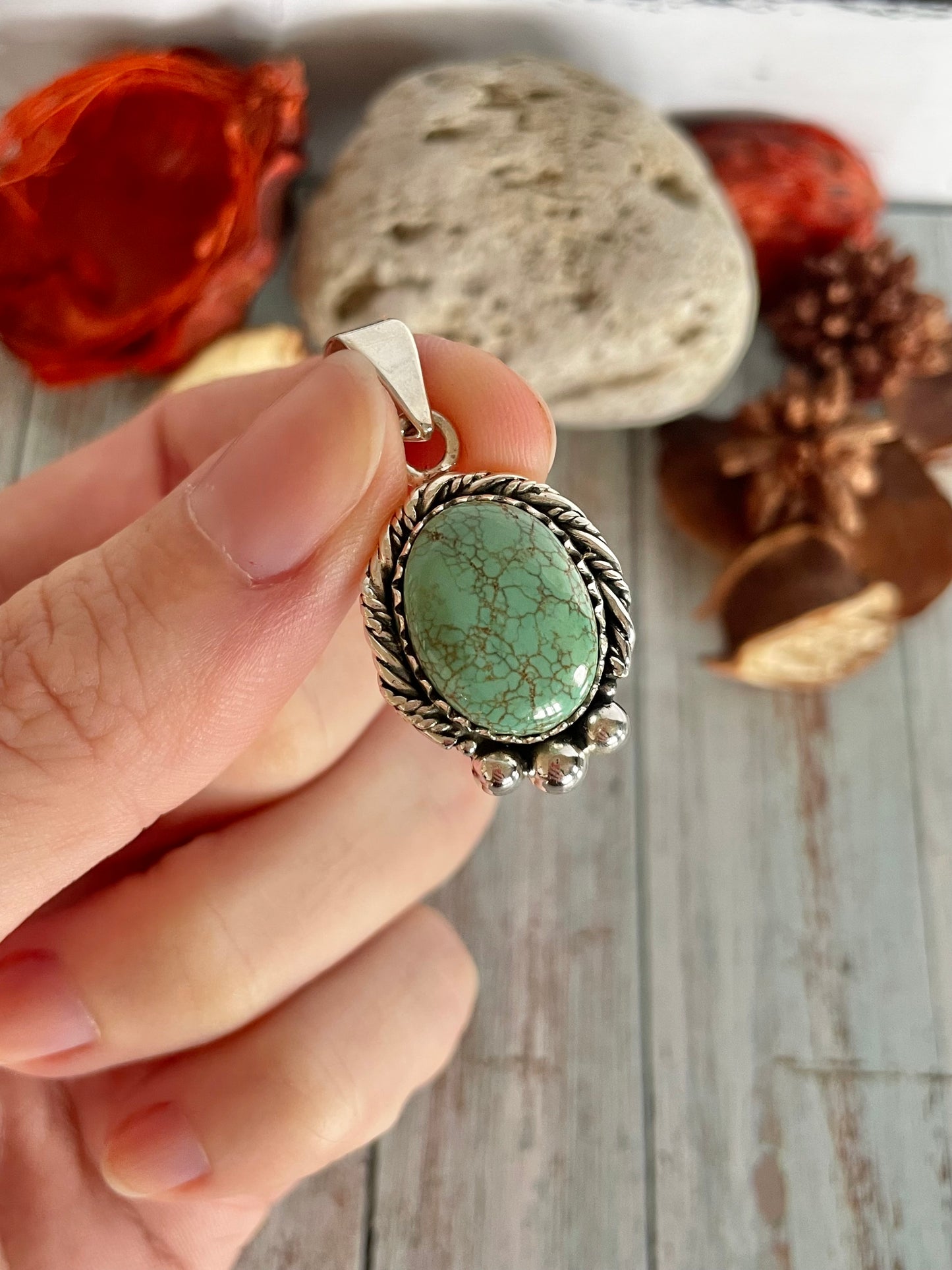 Kingman Turquoise Silver Pendant