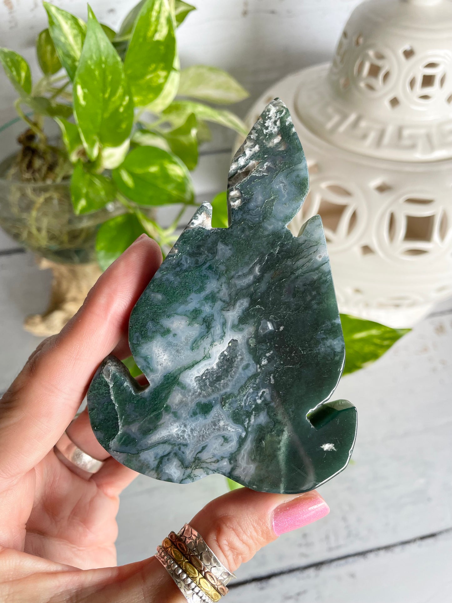 Moss Agate Arrow Head