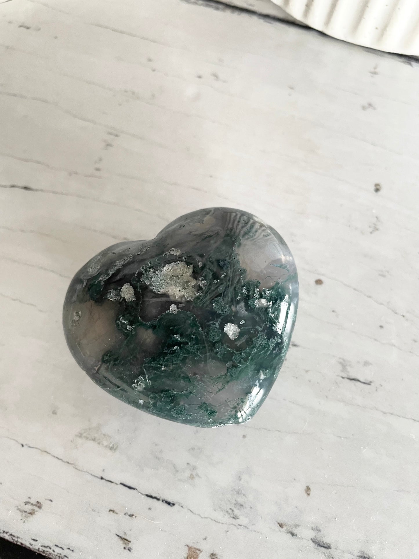 Moss Agate Heart