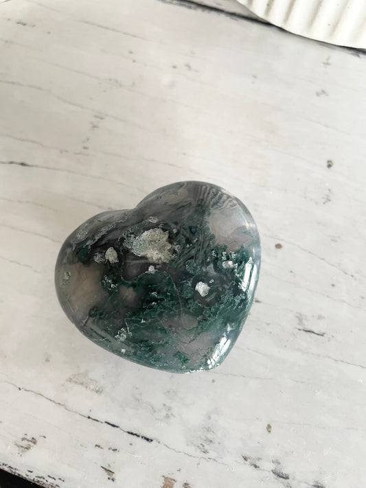 Moss Agate Heart