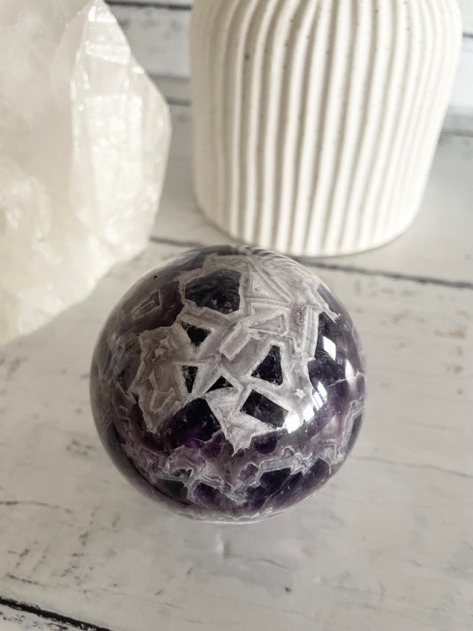 Chevron Dream Amethyst Sphere Includes Holder