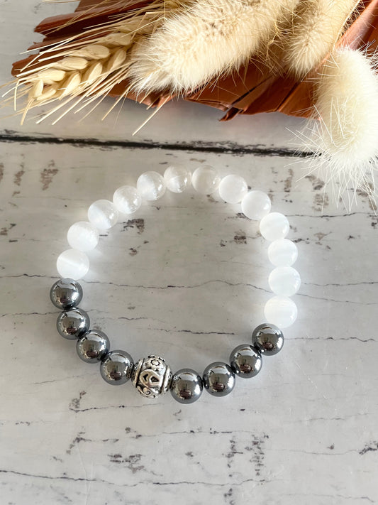 Terahertz & Selenite healing Bracelet ~ Celestial