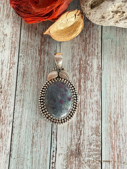 Ruby Kyanite Silver Pendant