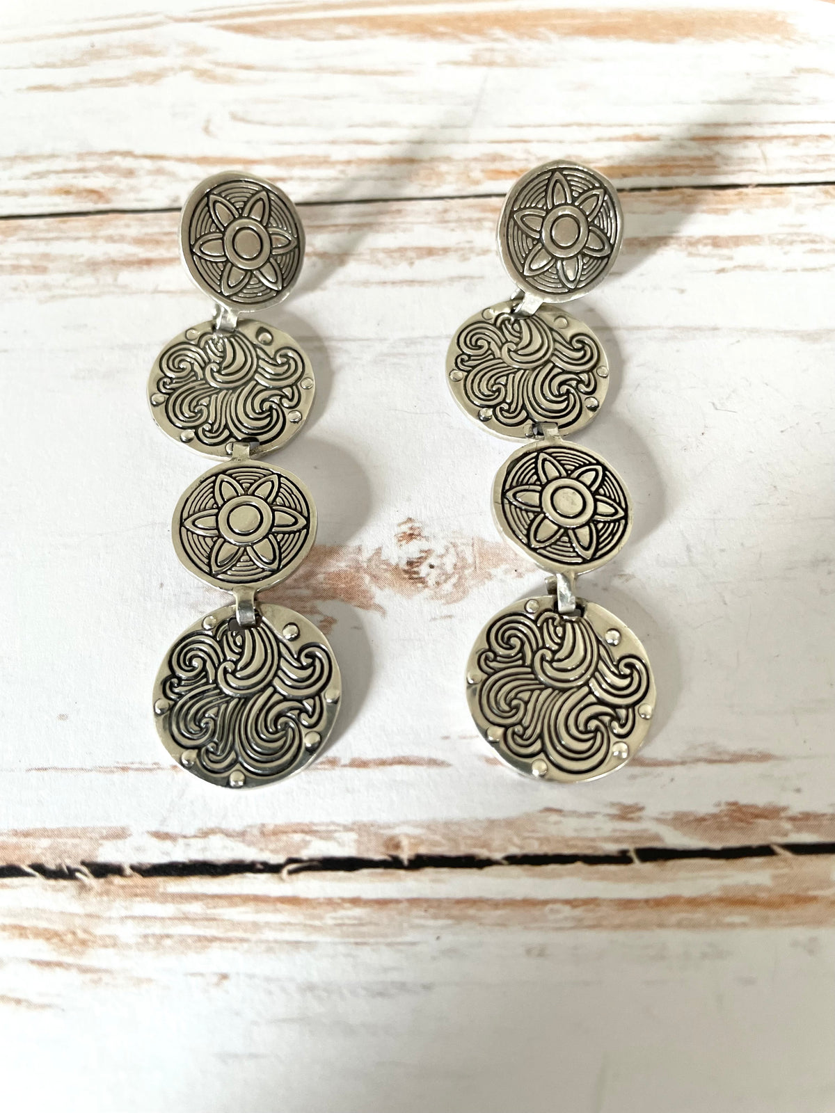 Vintage Mexican Stud Dangles - Artisan made