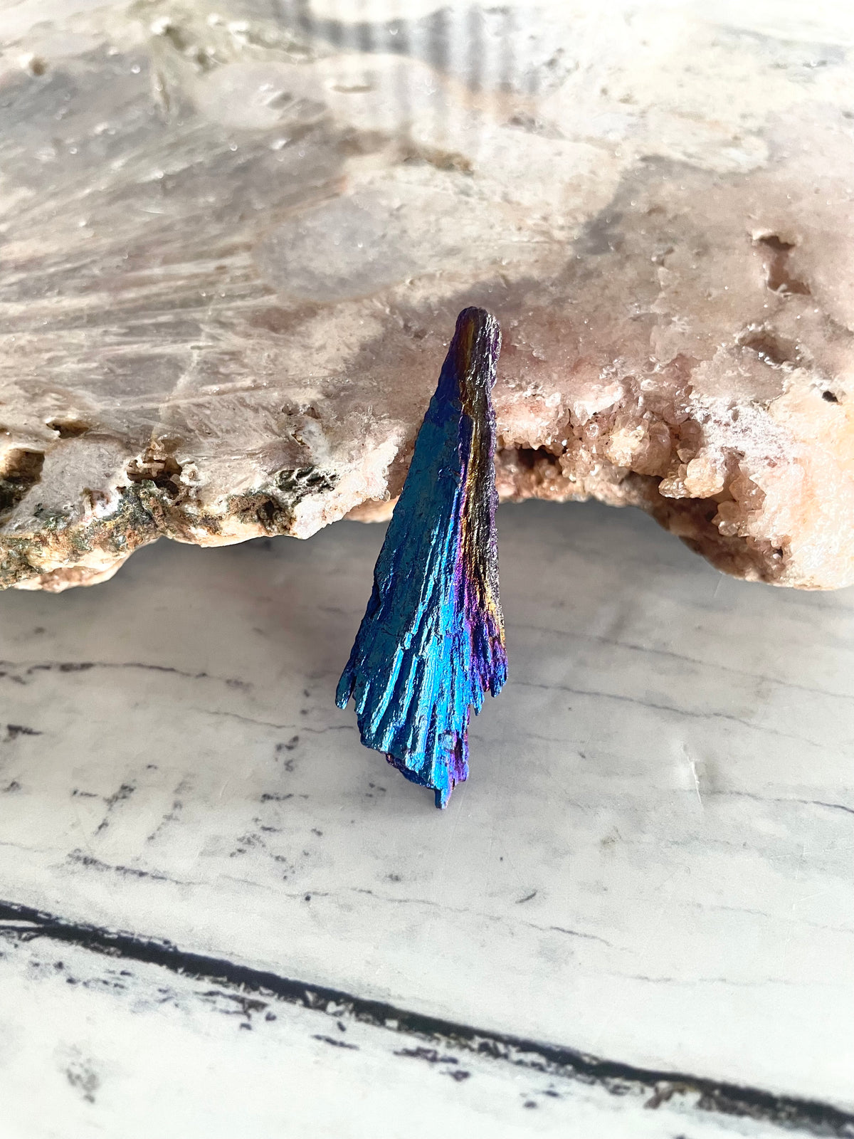 Black Kyanite Titanium Witch Fan/Broom