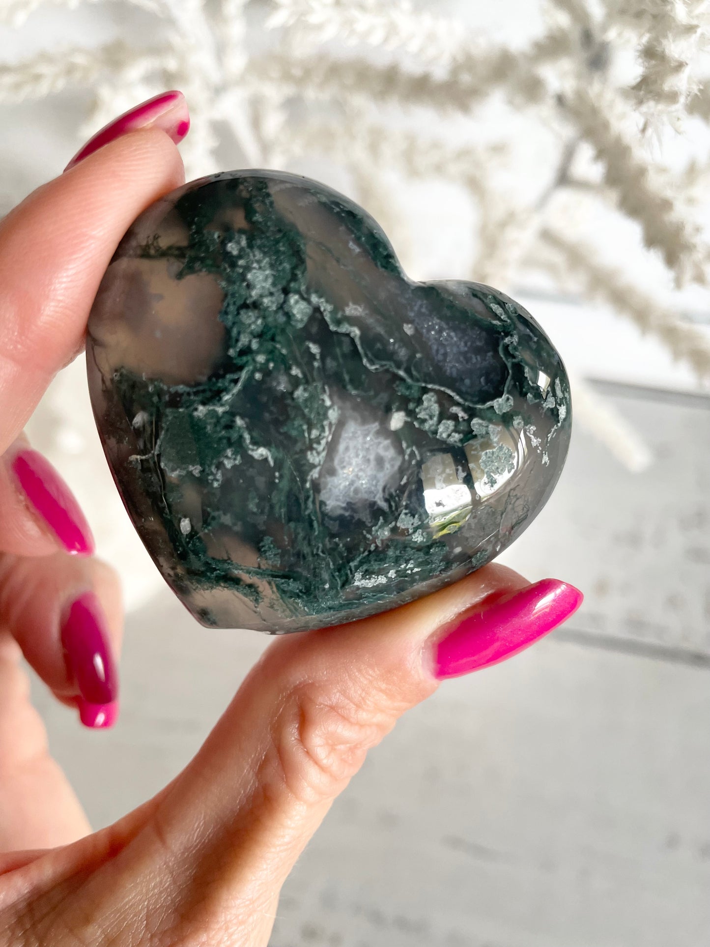 Moss Agate Heart