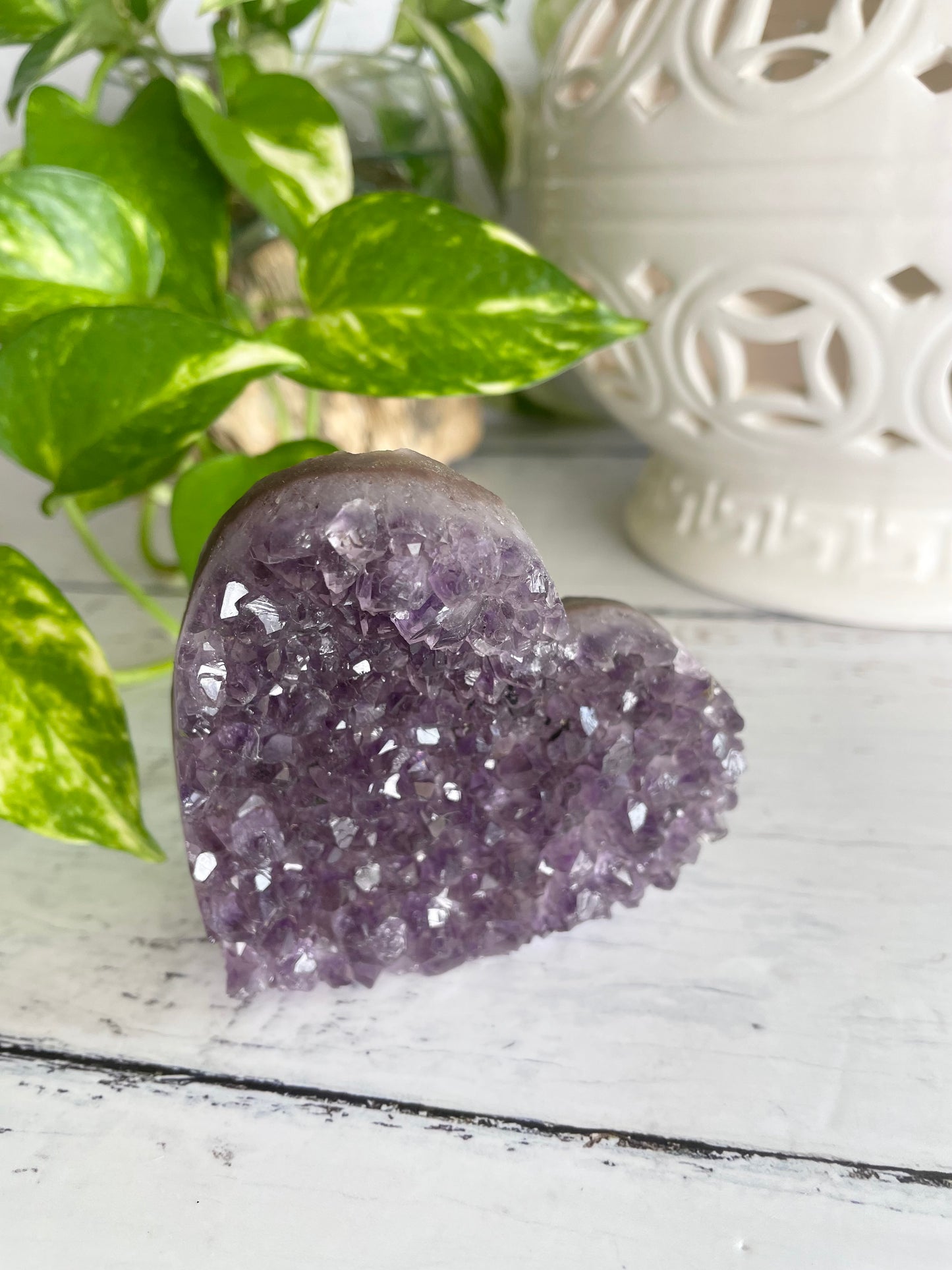 Amethyst Cluster Heart