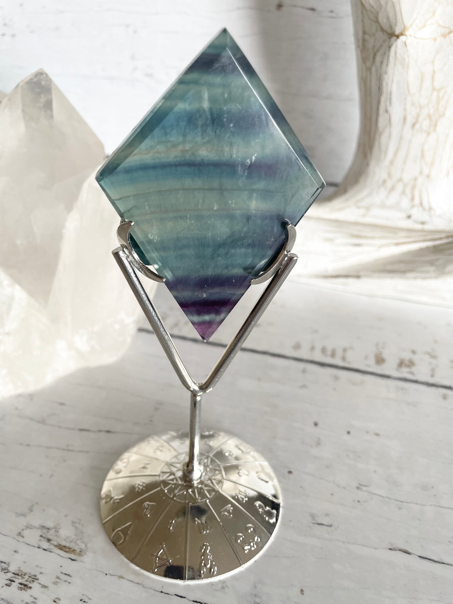 Rainbow Fluorite Diamond ~ 11