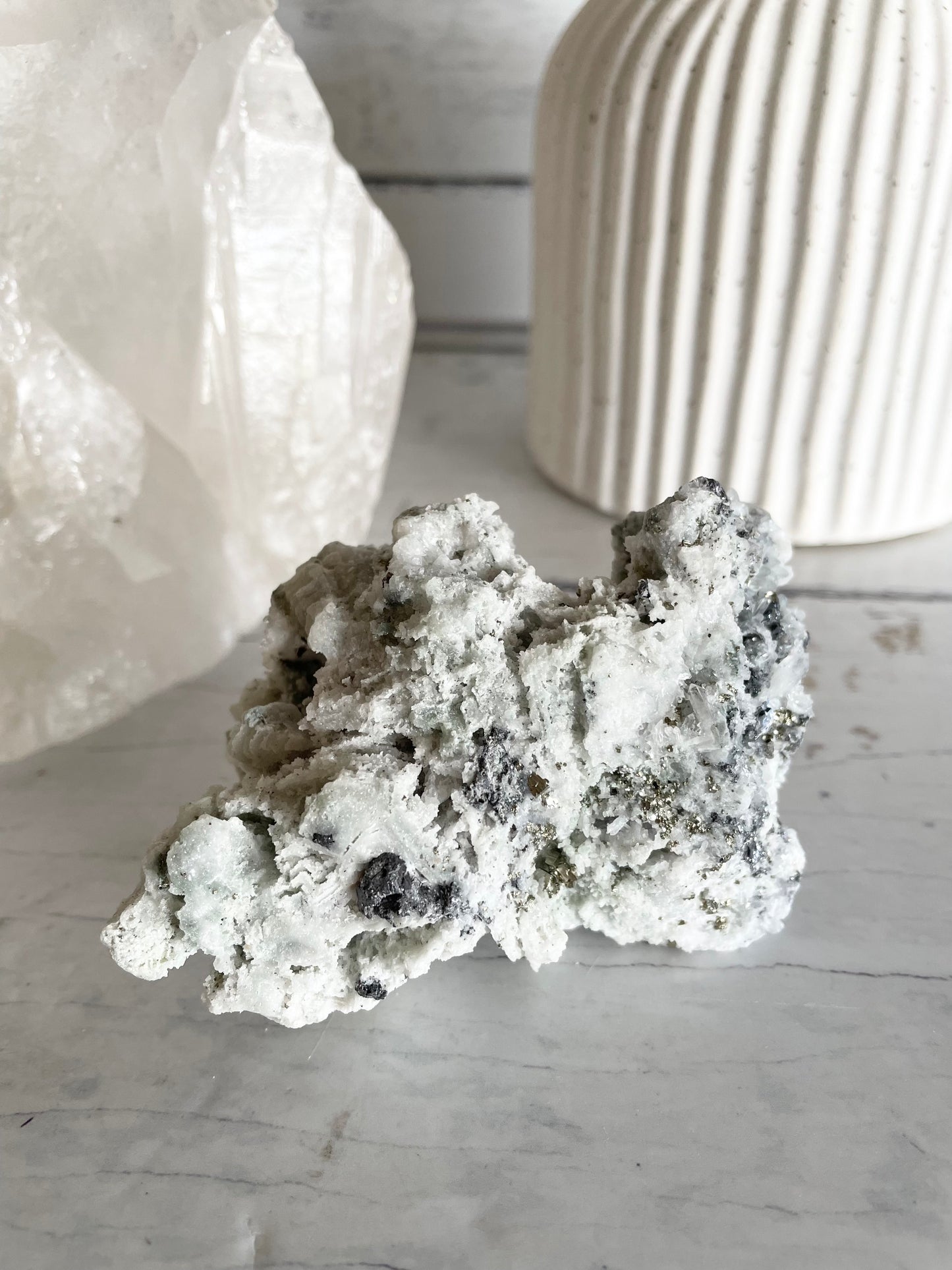 Quartz Pyrite Cluster