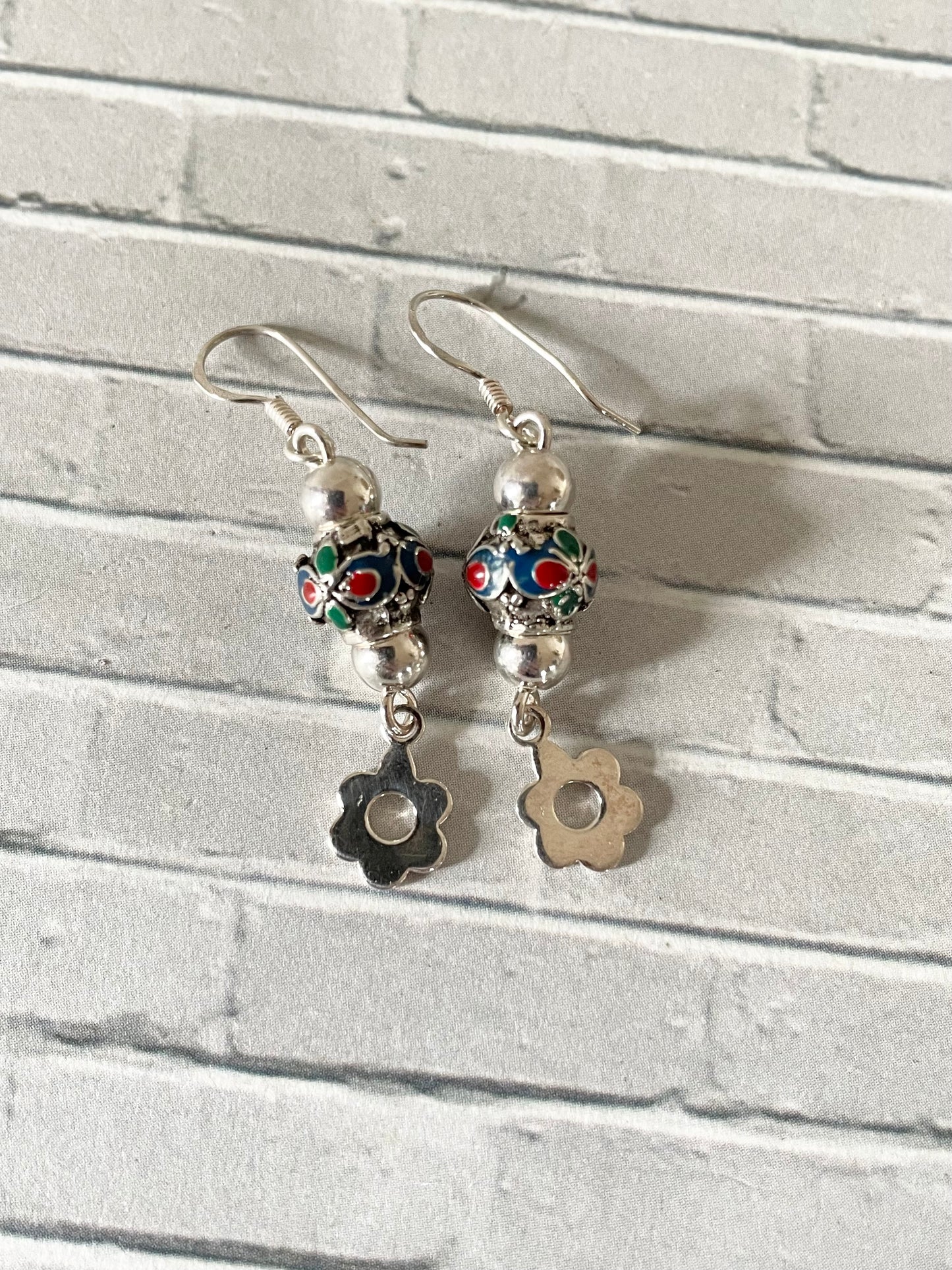 Enamel Silver Dangles
