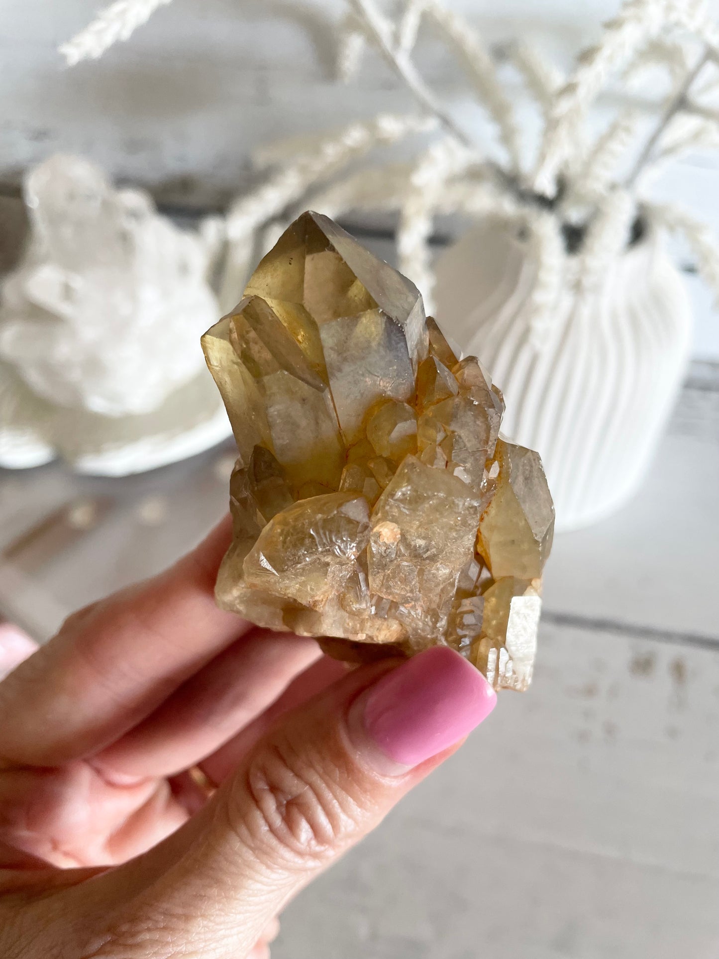 Natural Pineapple Citrine Cluster Point