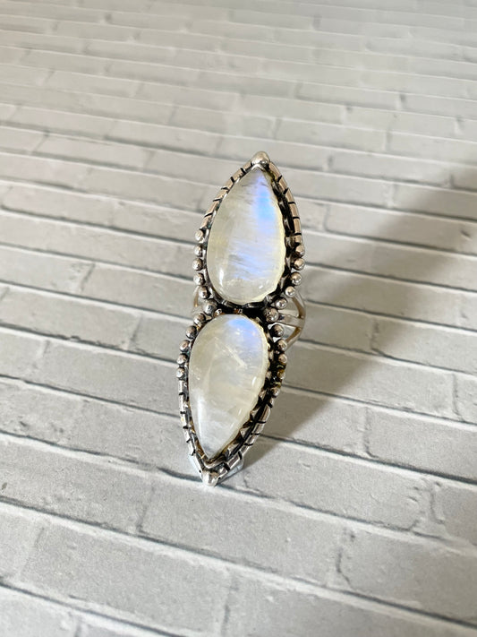 Rainbow Moonstone Ring - Size 6