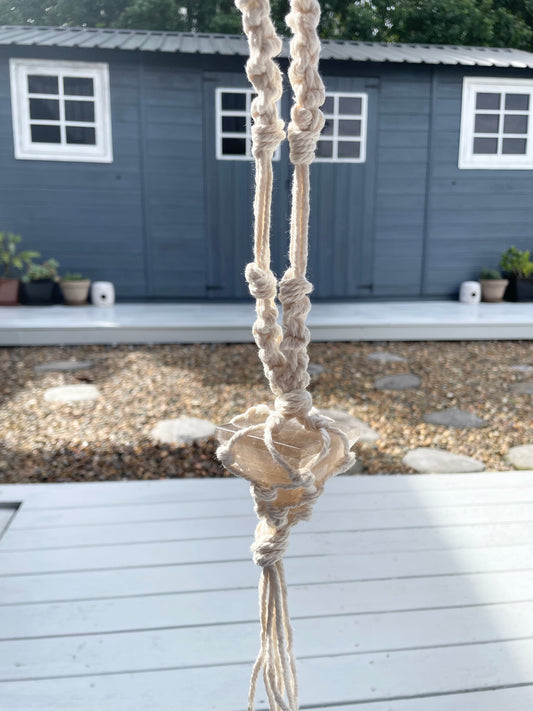 Made by Wayne Macrame Hanging - Smoky Quartz Pyramid
