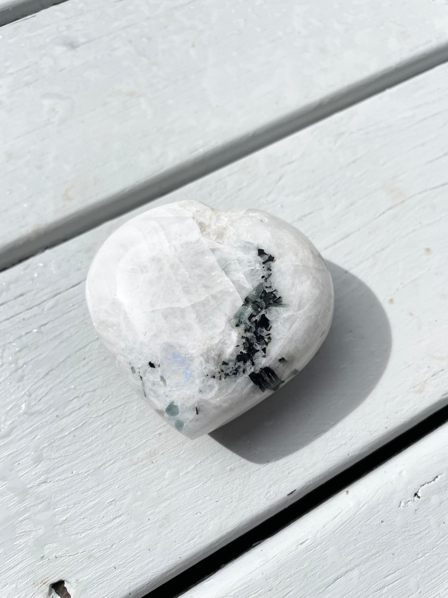 Rainbow Moonstone Heart