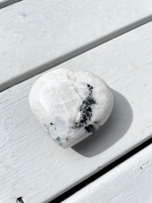 Rainbow Moonstone Heart