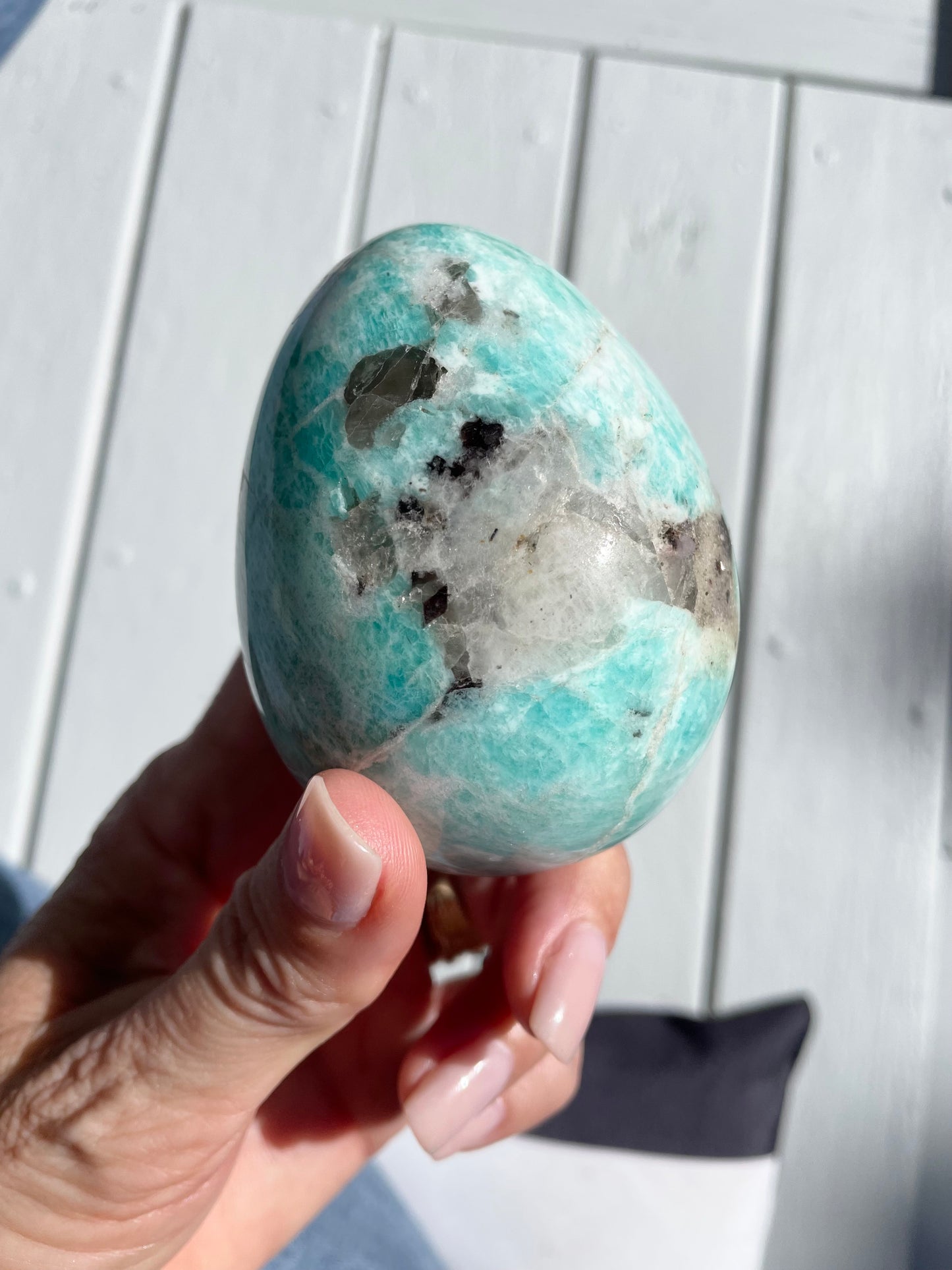 Amazonite Egg with holder