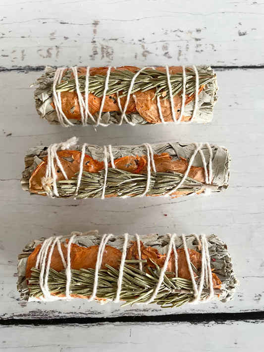 Authentic White Sage/cedar/rosemary/rose petals