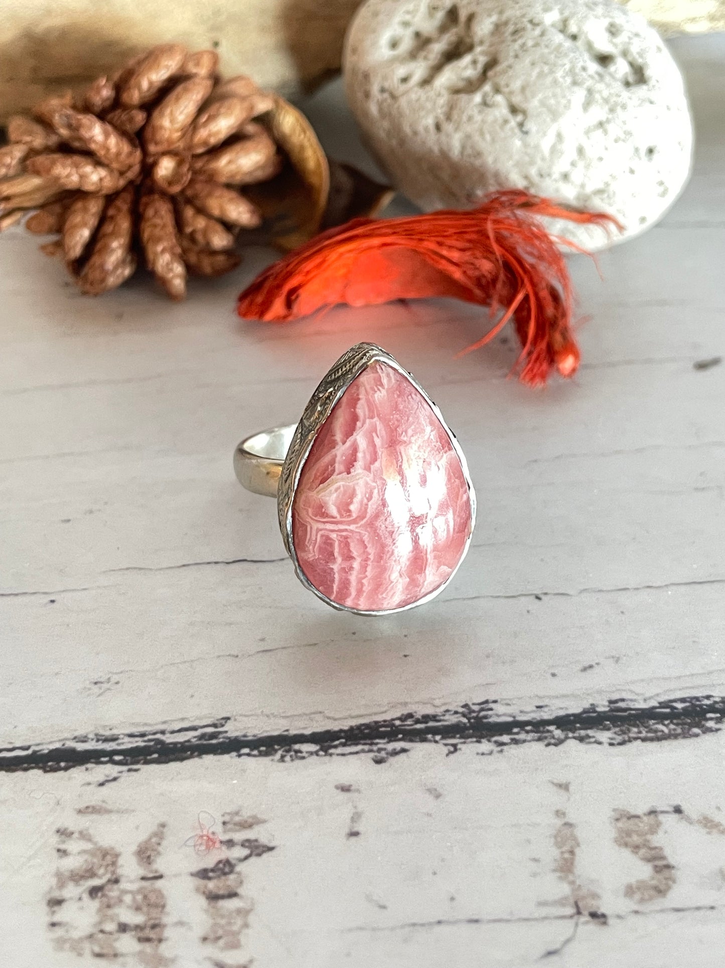 Rhodochrosite /Inca Rose Silver Ring