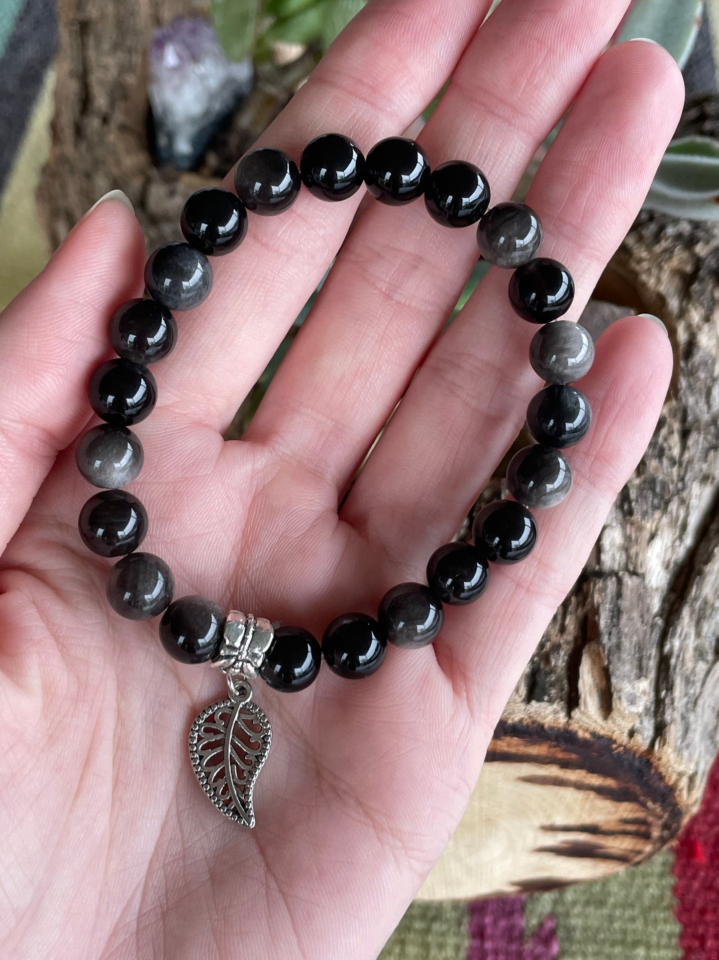 Silver Sheen Obsidian Healing Bracelet ~ Seer