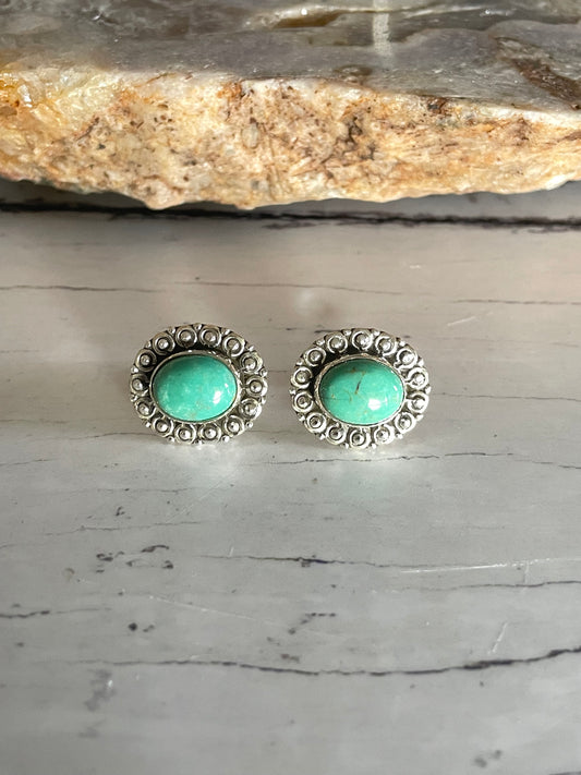 Green Kingman Turquoise Studs