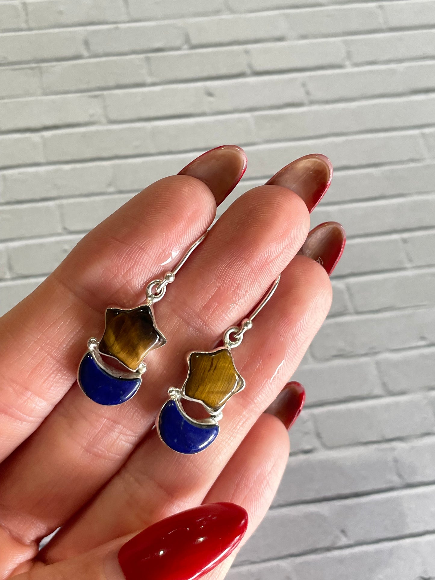 Tigers Eye & Lapis Lazuli Dangles
