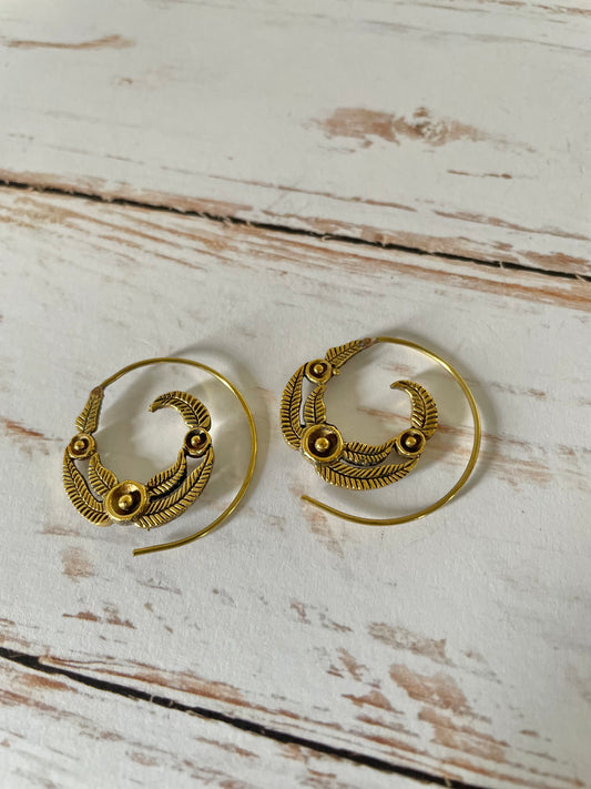 Brass Spiral Dangles