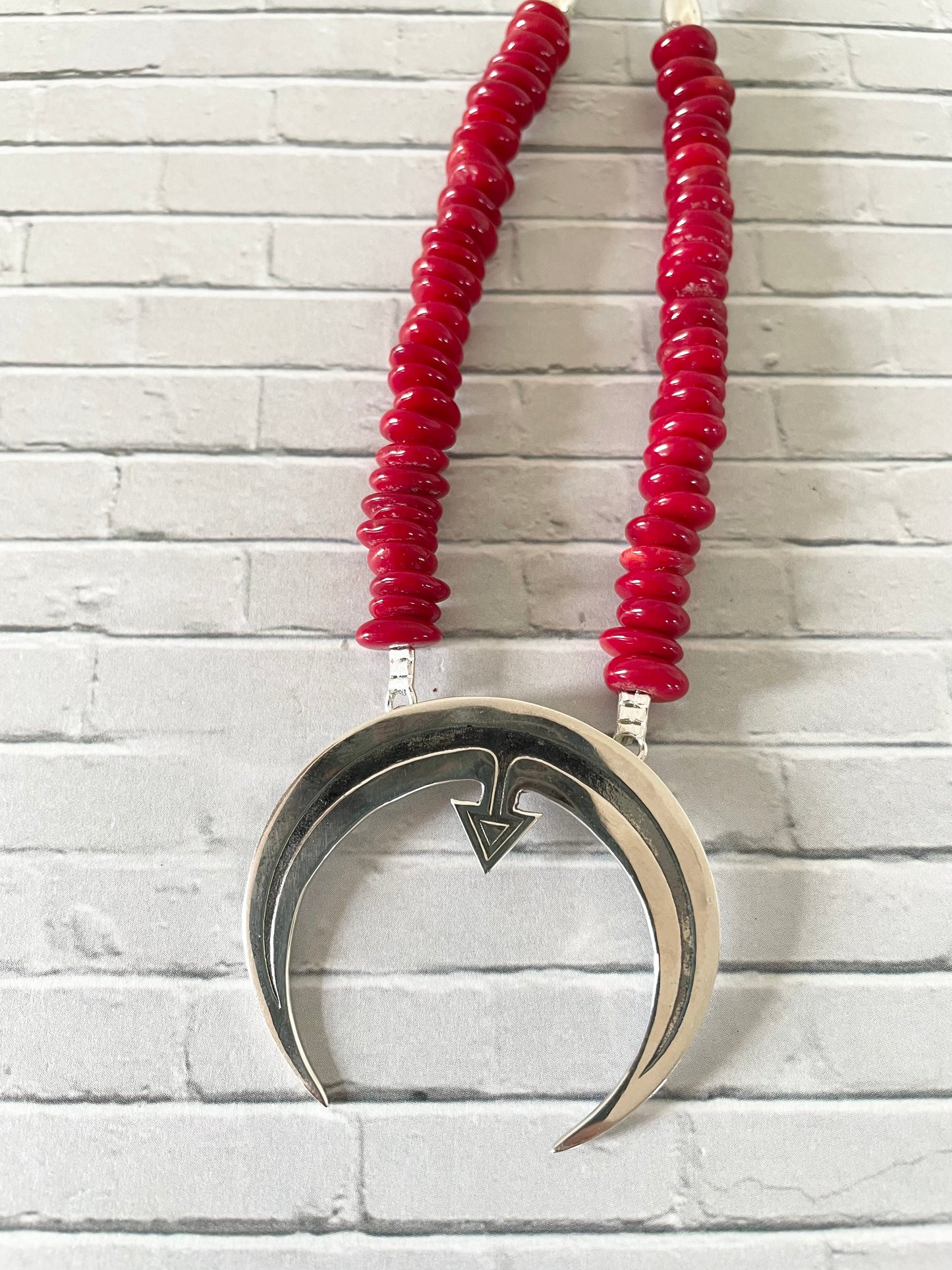 Red Coral Silver Necklace