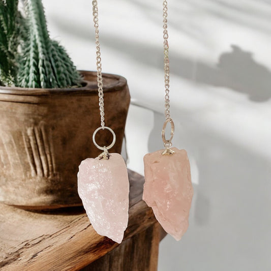 Pendulum ~ Raw Rose Quartz