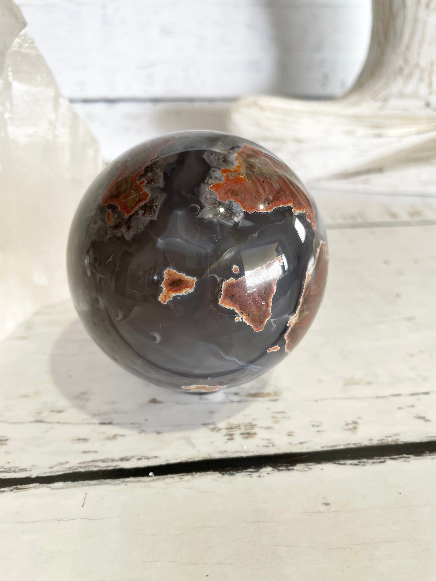 Football Agate Sphere Includes Holder