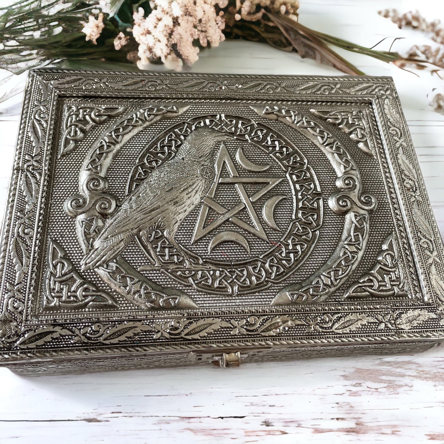 Spirit Crow Metal Trinket Box