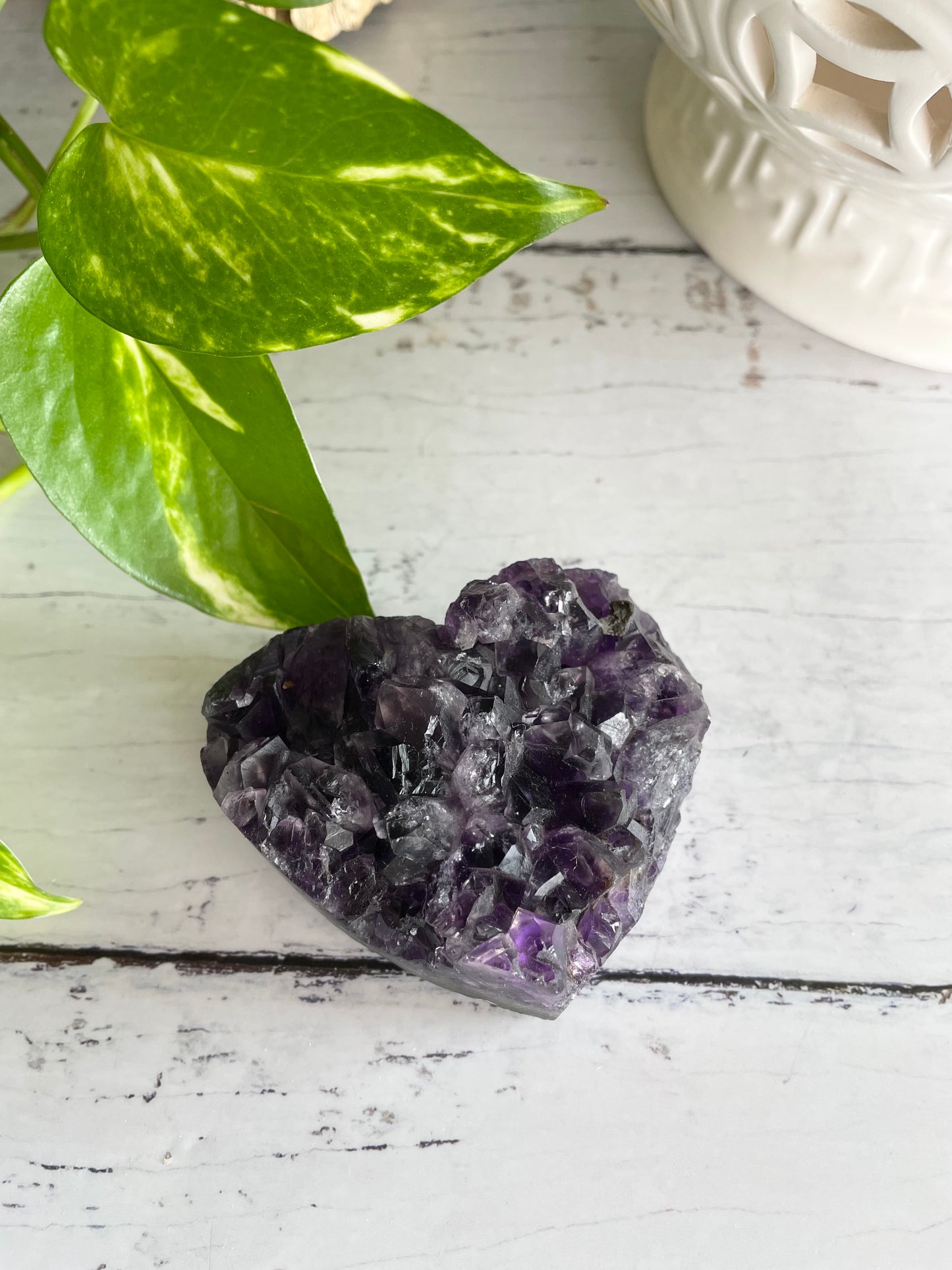 Amethyst Cluster Heart