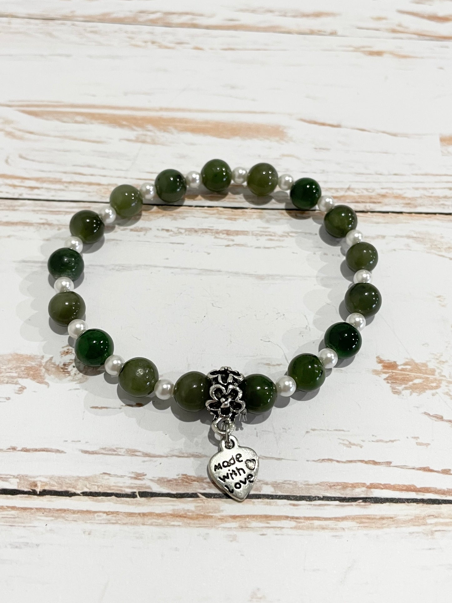 Canadian Jade & Pearl ~ Healing Bracelet
