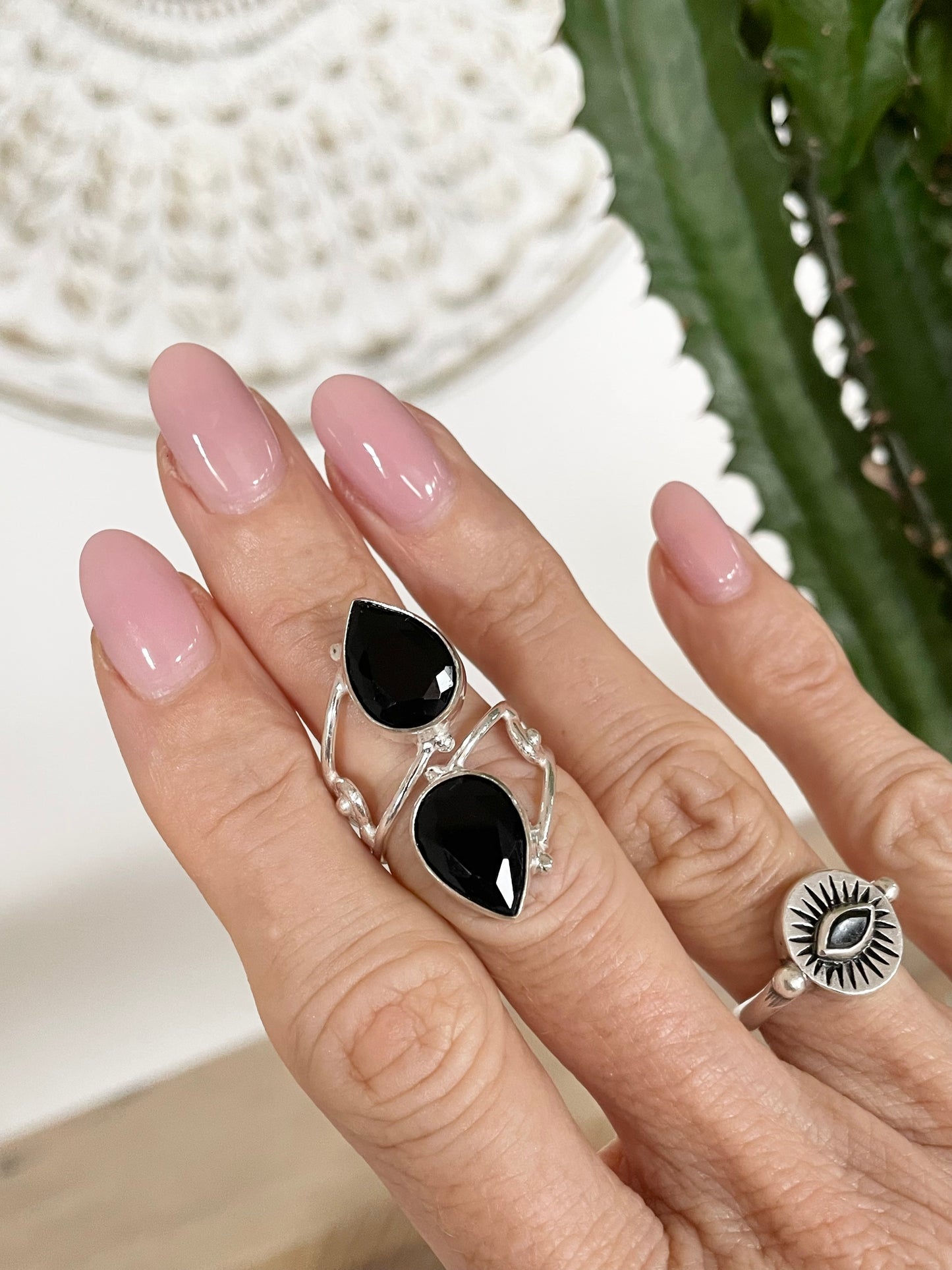 Black Spinel Ring ~ size 7.5