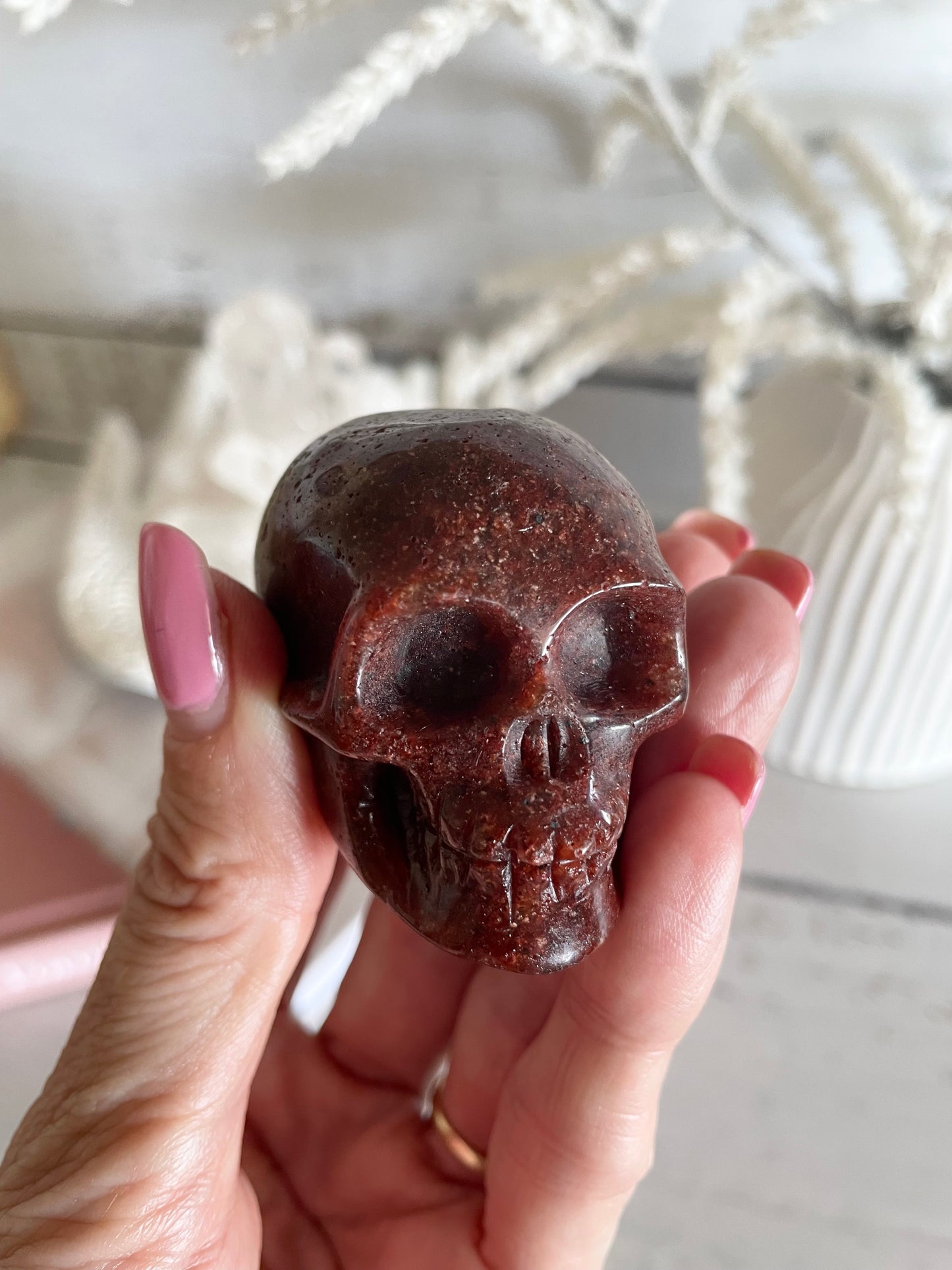 Red Jasper Skull