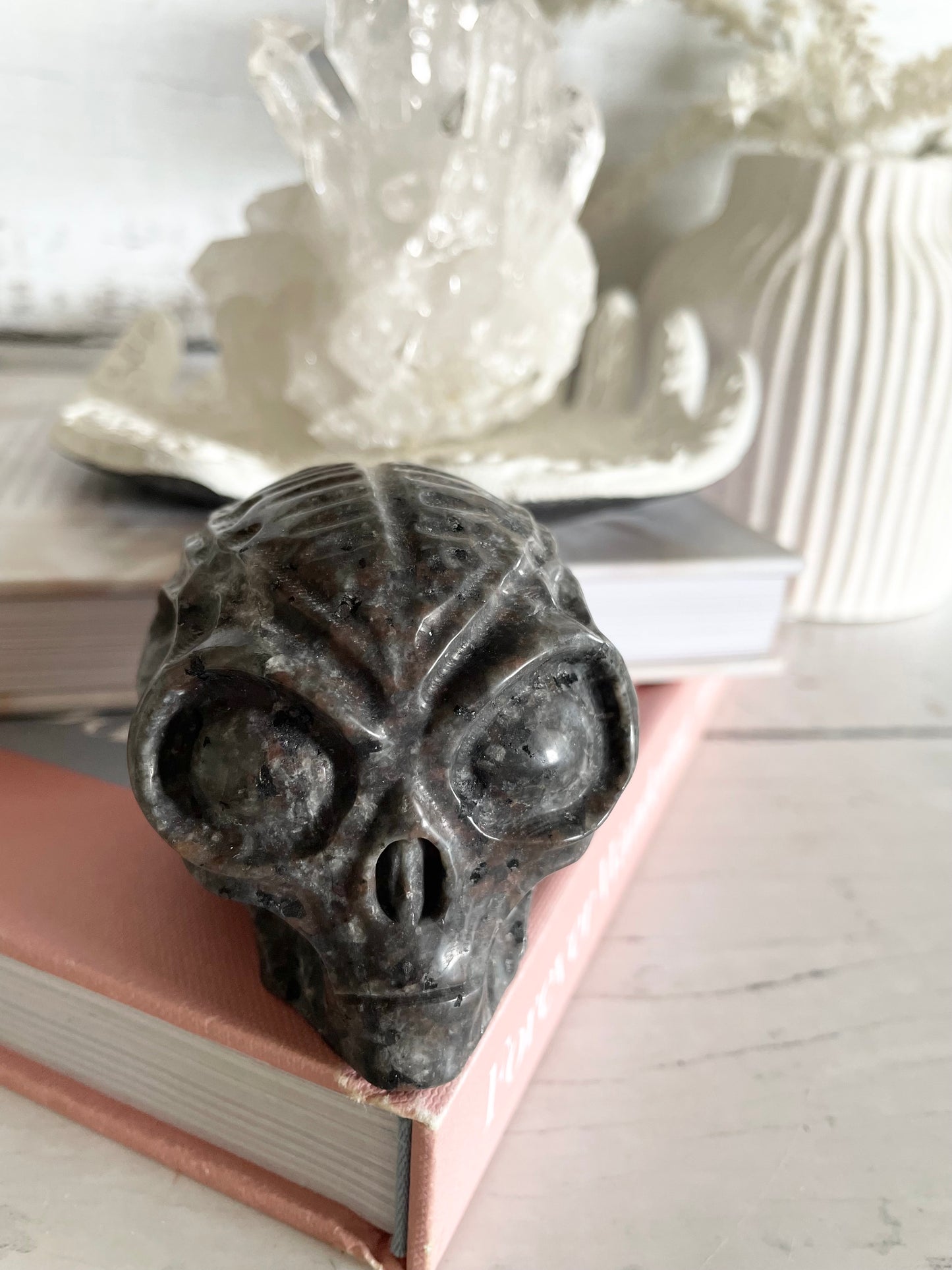 Mixed Moonstone Alien Skull