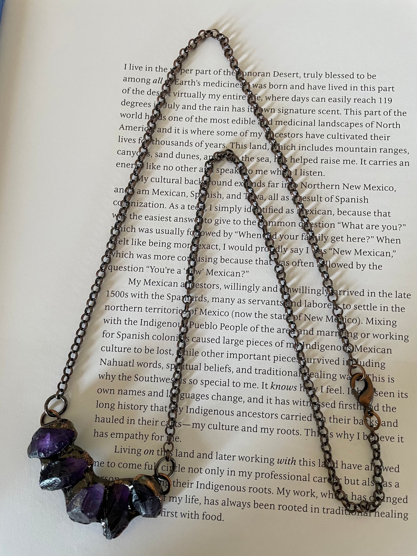 Copper electroplated Necklace ~ Amethyst