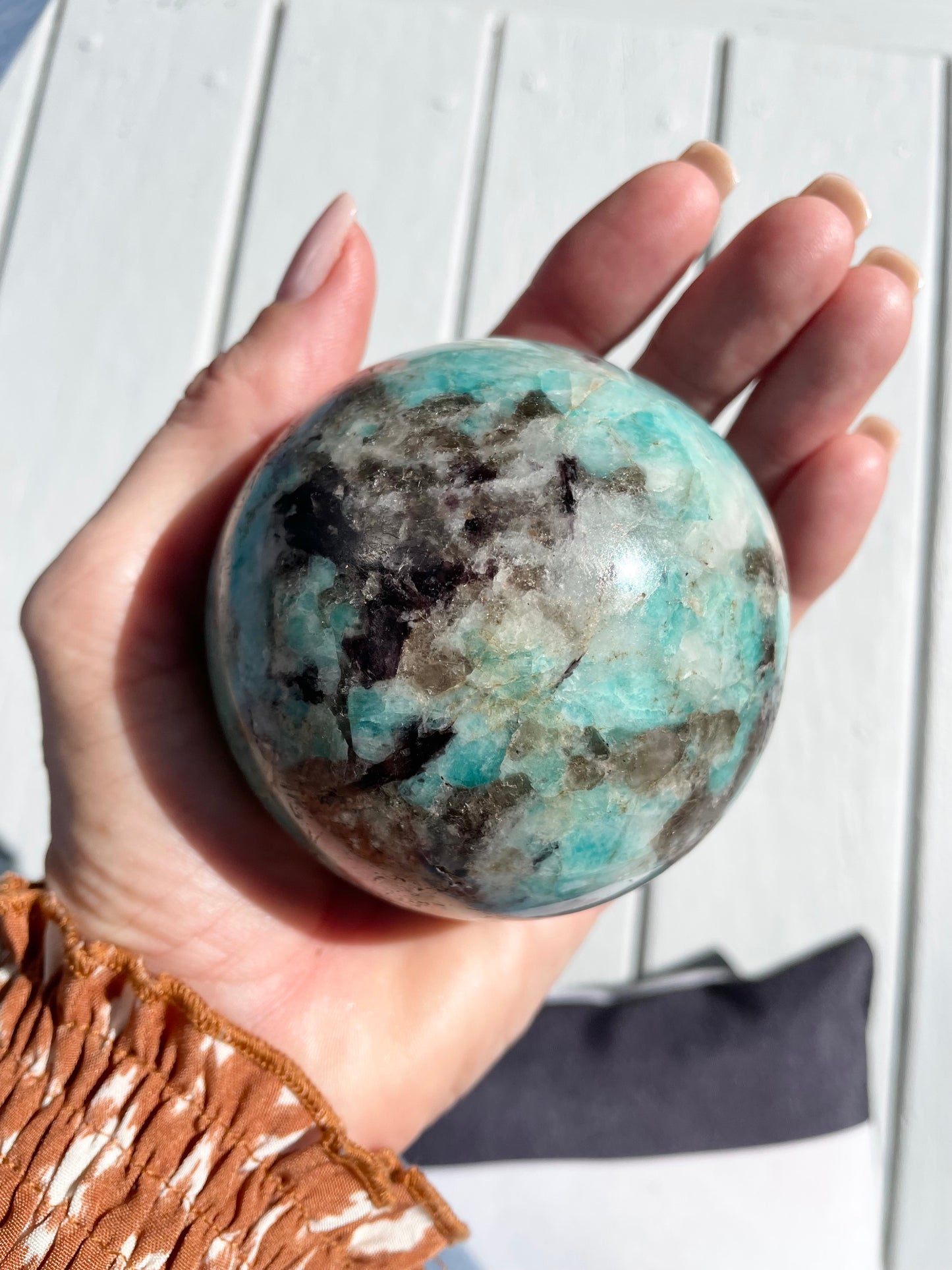 Amazonite Sphere includes holder