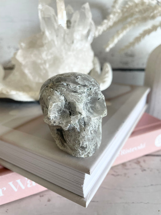 Moss Agate Skull