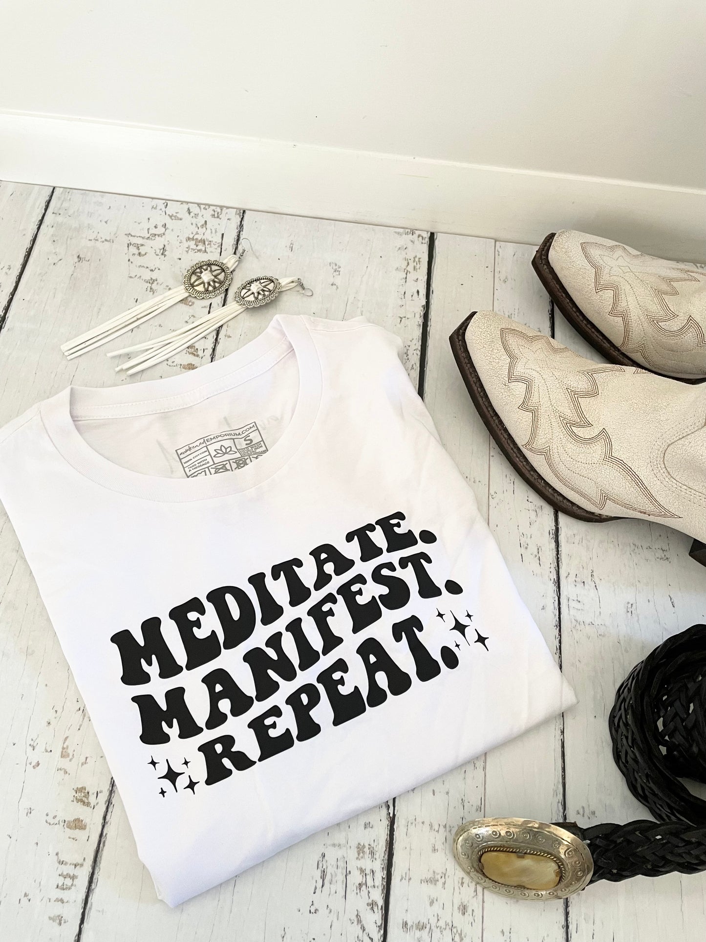 Spiritual Tee ~ Meditate Manifest Repeat