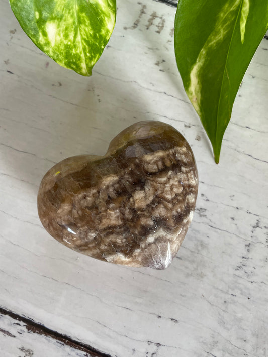 Yellow Fluorite Heart