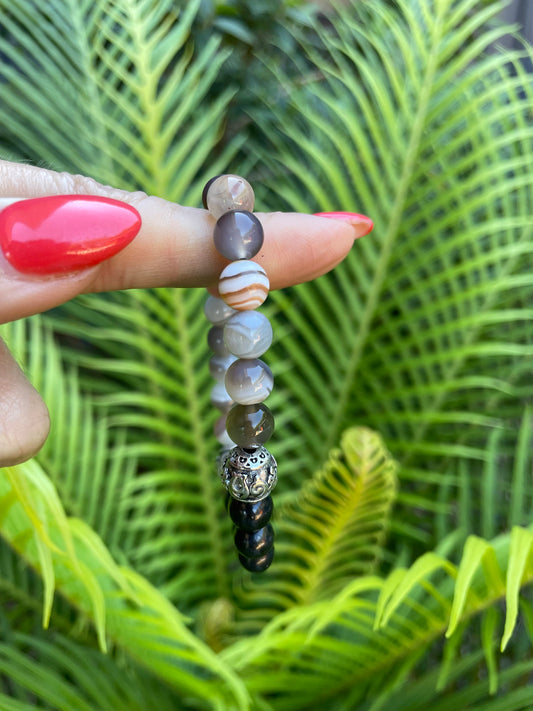 Shungite/Botswana Agate Healing Bracelet