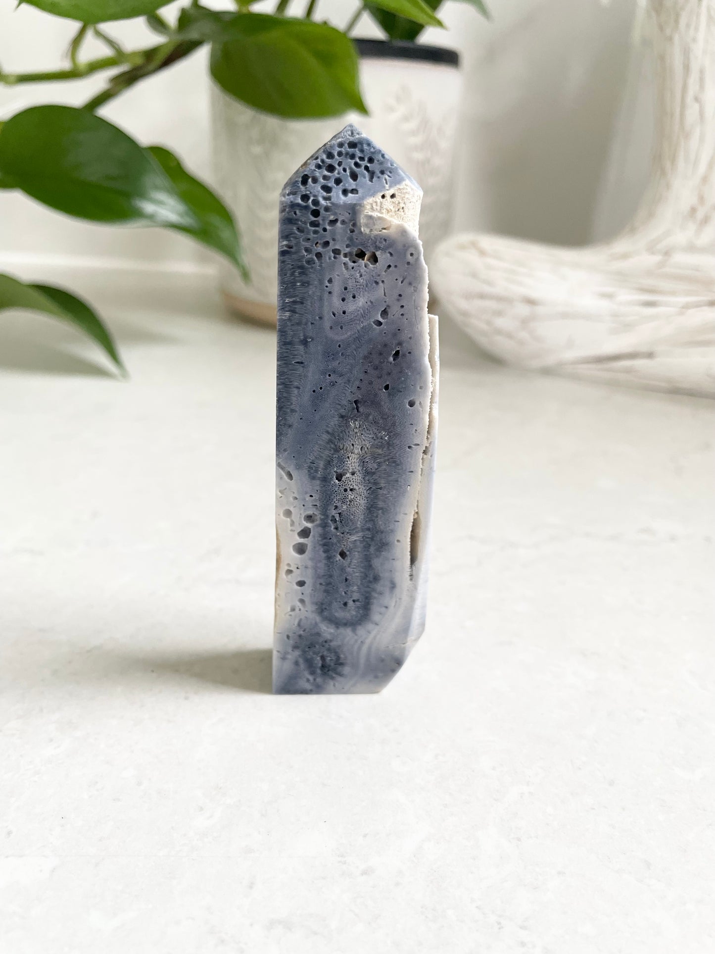 Blue coral jade Obelisk