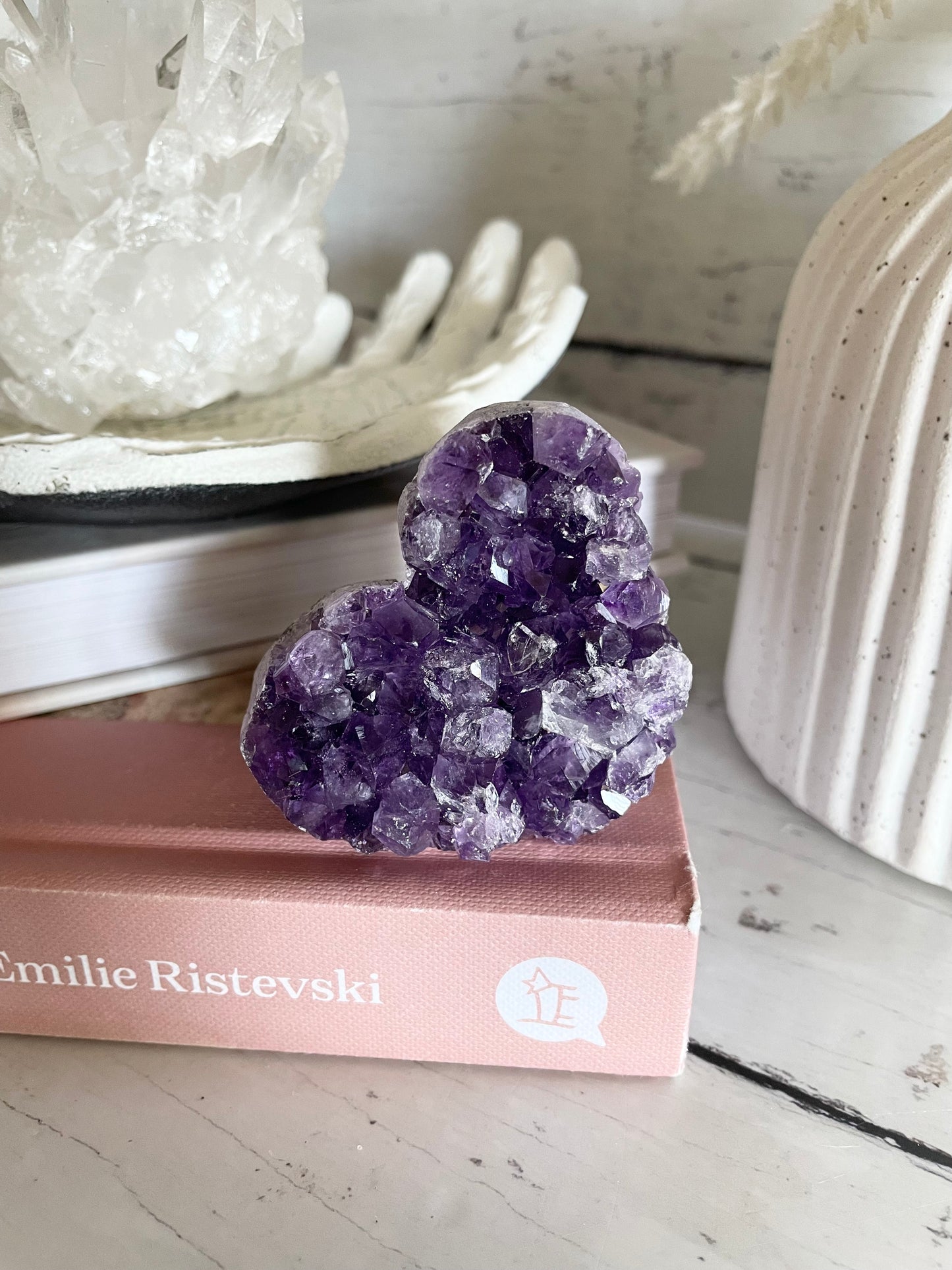 Amethyst Cluster Heart