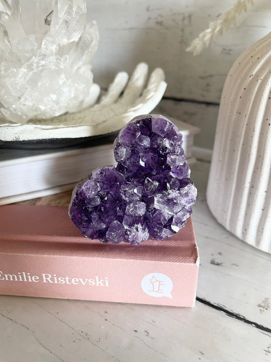 Amethyst Cluster Heart